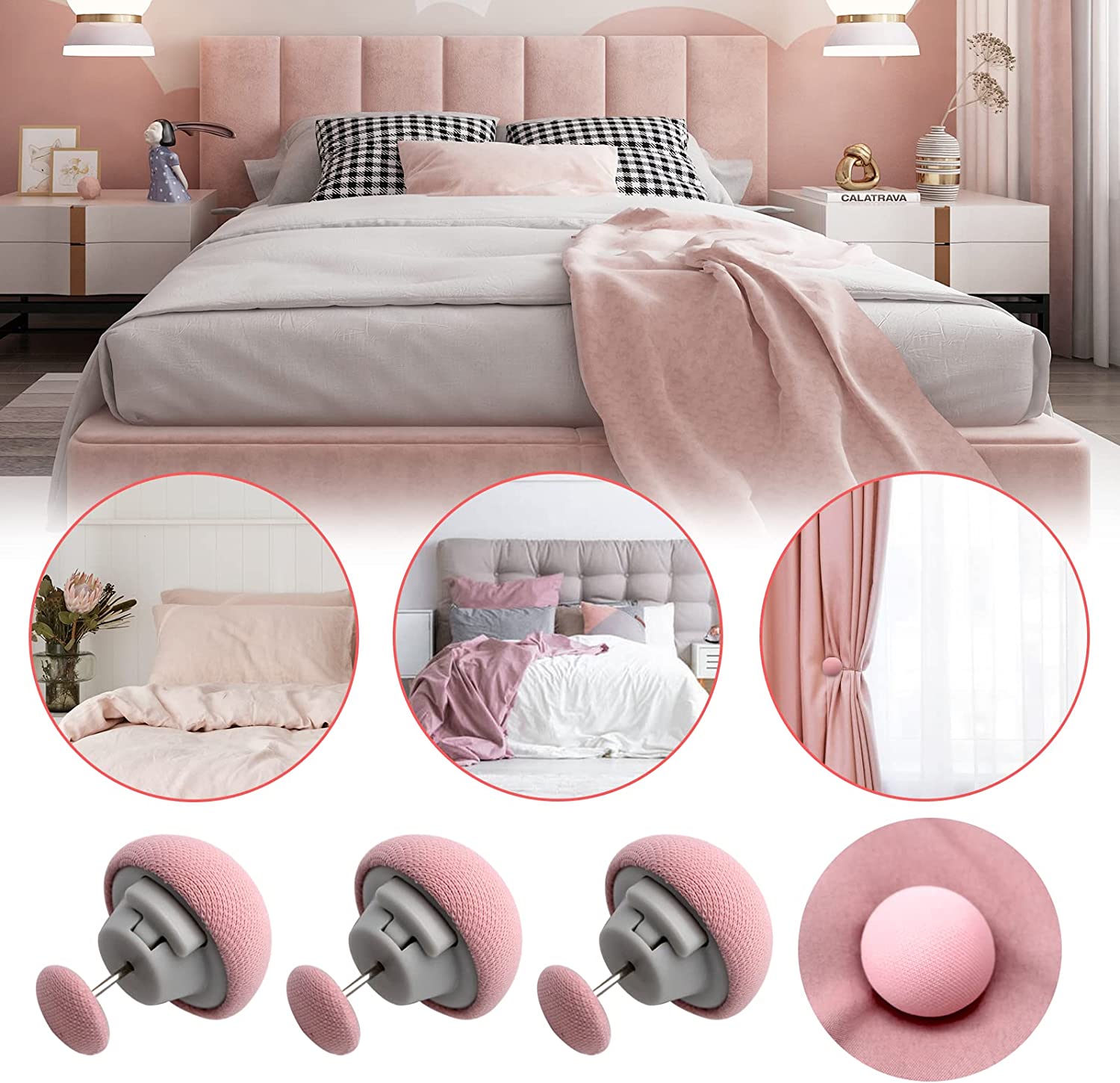 Duvet Clips, Duvet Pin Fasteners 16 Set with Plastic Nails, Duvet Cover  Pins for Quilt, Cushions, Curtains for Preventing Comforters from Shifting
